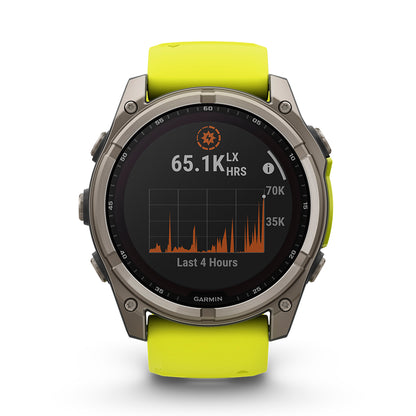 Relógio Garmin fēnix ® 8X Safira Solar Titânio e Amarelo