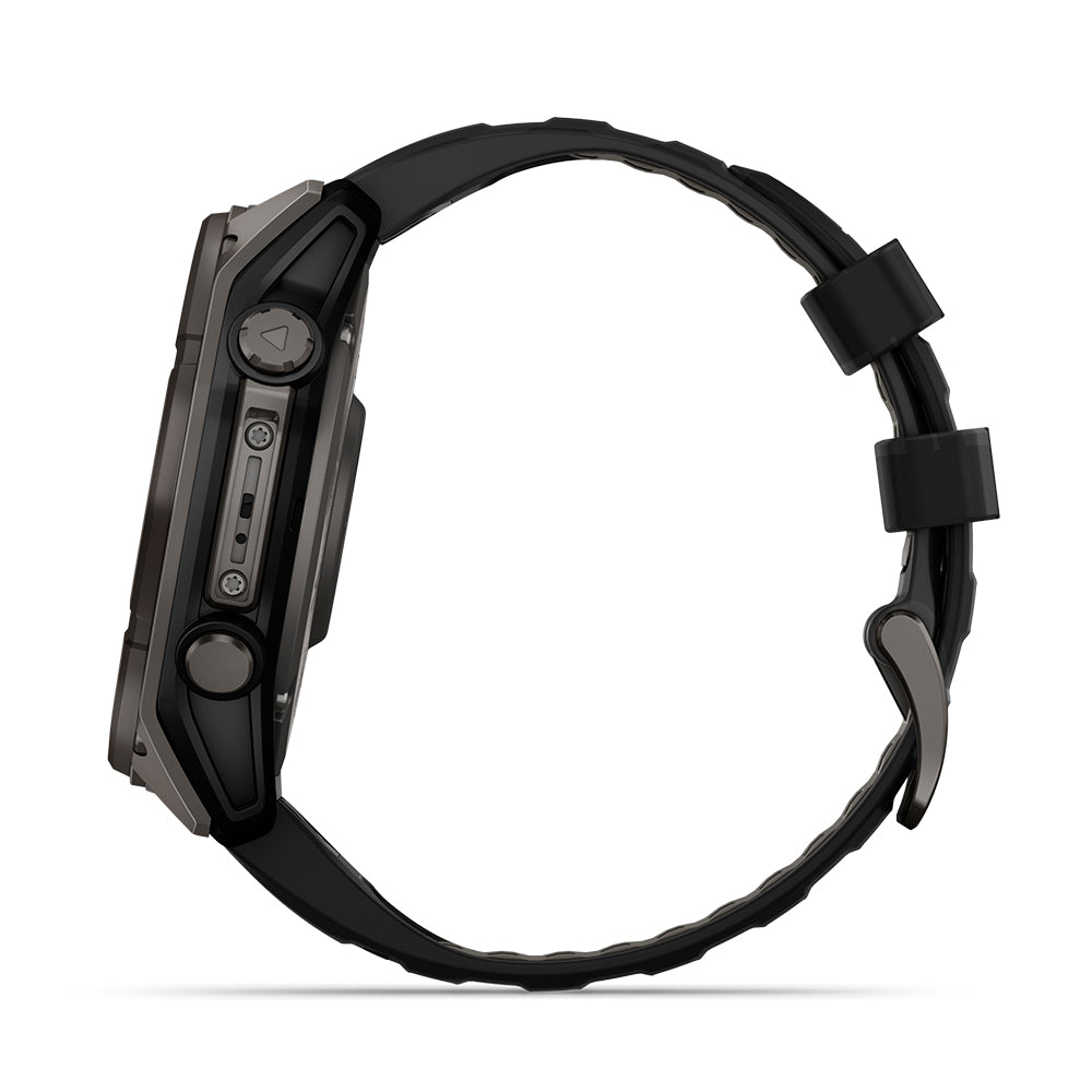 Relógio Garmin fēnix ® 8X Safira Solar Titânio Cinza Carbono e Preto
