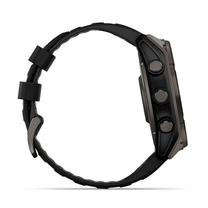 Relógio Garmin fēnix ® 8X Safira Solar Titânio Cinza Carbono e Preto