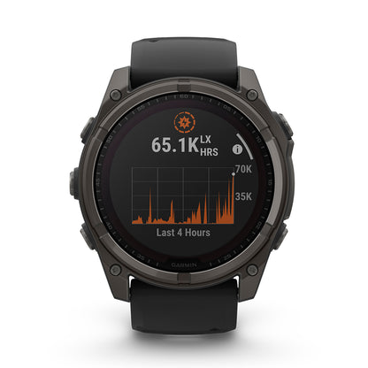 Relógio Garmin fēnix ® 8X Safira Solar Titânio Cinza Carbono e Preto