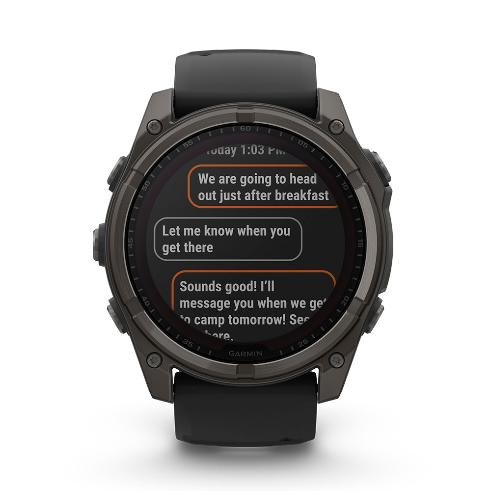 Relógio Garmin fēnix ® 8X Safira Solar Titânio Cinza Carbono e Preto