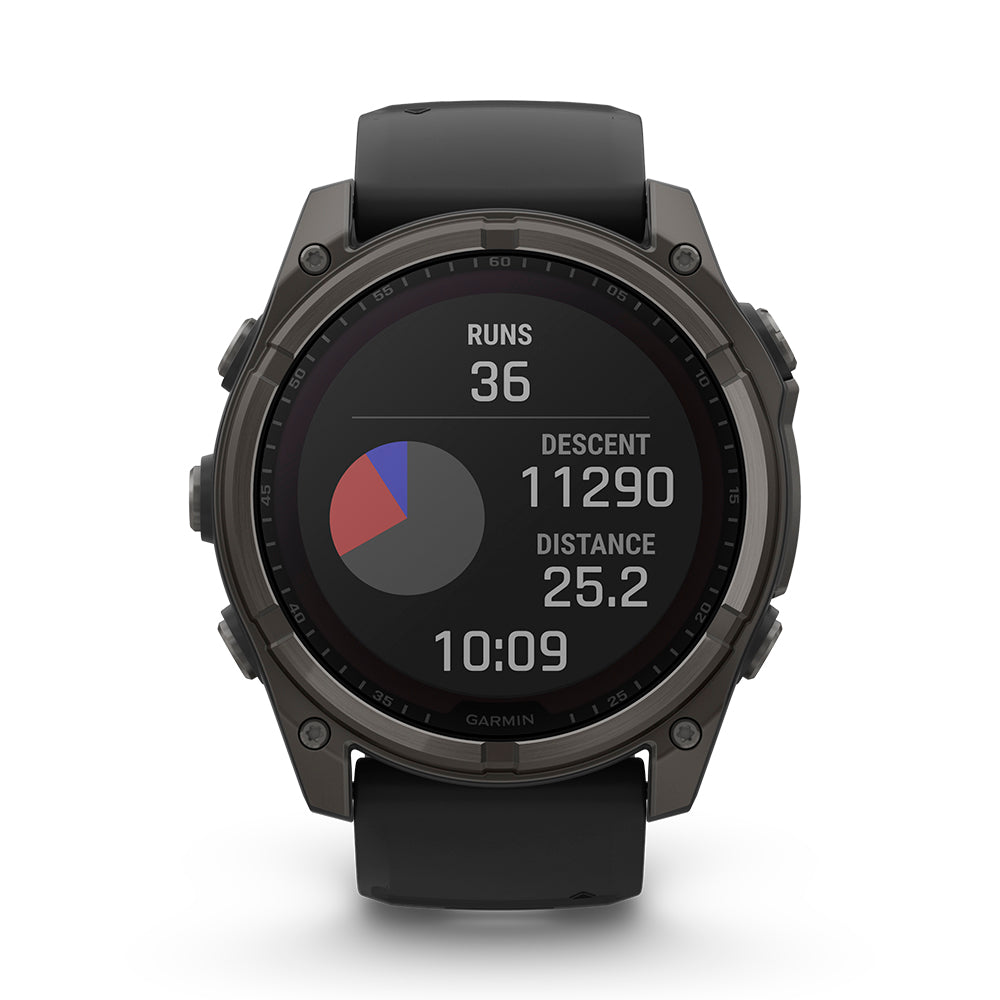Relógio Garmin fēnix ® 8X Safira Solar Titânio Cinza Carbono e Preto