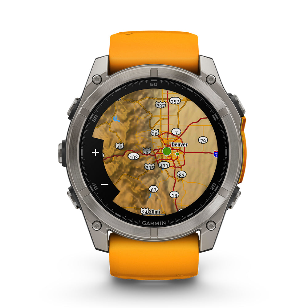 Relógio Garmin Fênix ® 8X Safira Titânio e Laranja