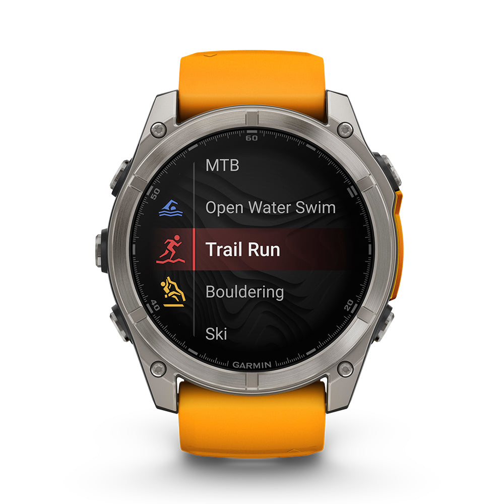 Relógio Garmin Fênix ® 8X Safira Titânio e Laranja