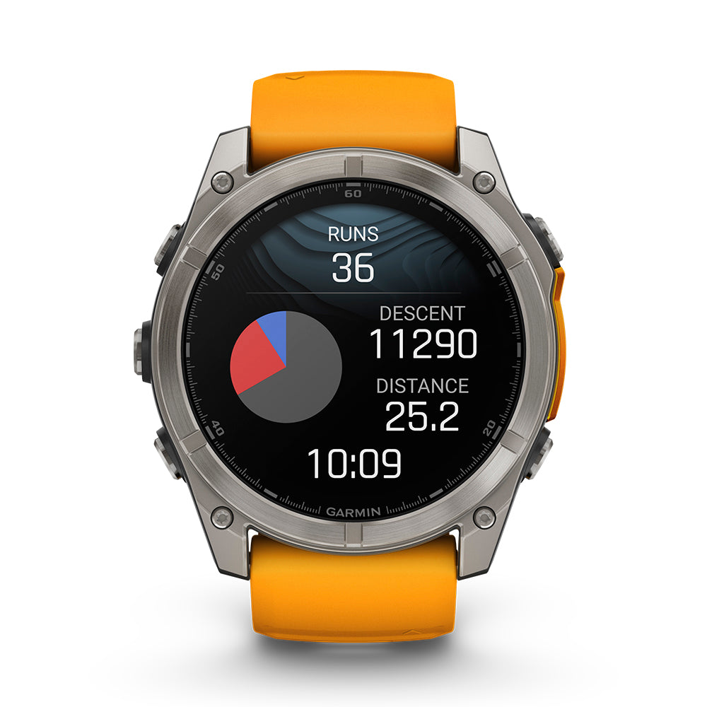 Relógio Garmin Fênix ® 8X Safira Titânio e Laranja
