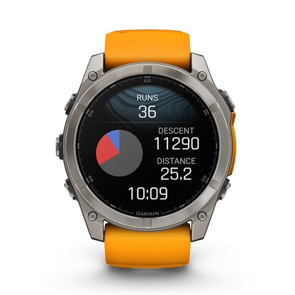 Relógio Garmin Fênix ® 8X Safira Titânio e Laranja