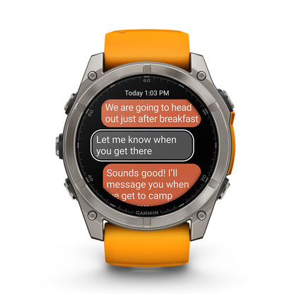 Relógio Garmin Fênix ® 8X Safira Titânio e Laranja