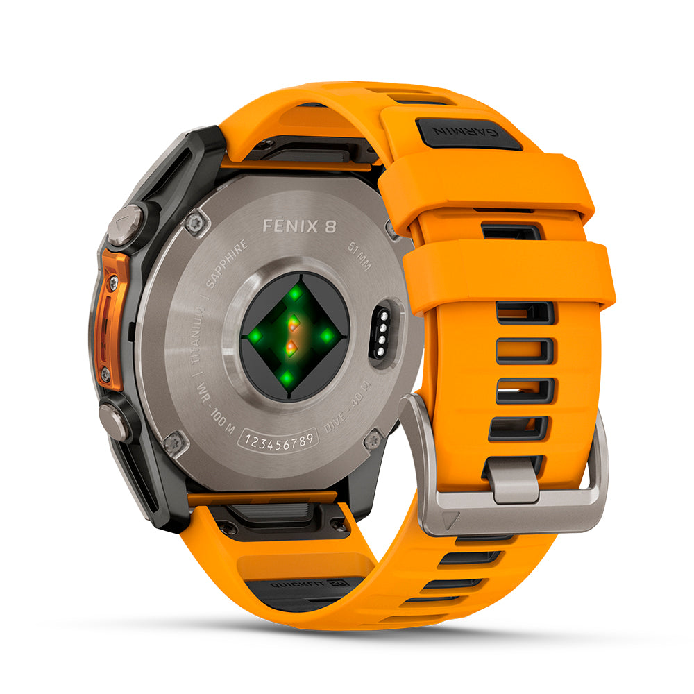 Relógio Garmin fēnix ® 8X Safira com Monitor Cardíaco de Pulso e