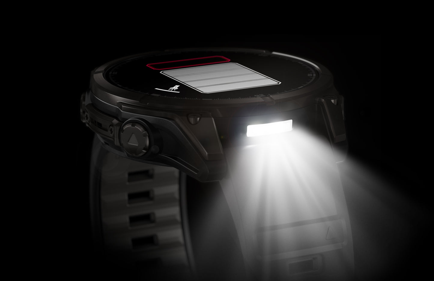 Relógio Garmin fēnix ® 8 Safira Solar Titânio Cinza Carbono e Preto