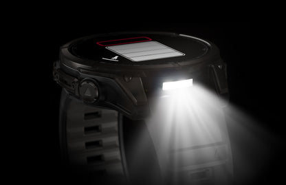 Relógio Garmin fēnix ® 8 Safira Solar Titânio Cinza Carbono e Preto