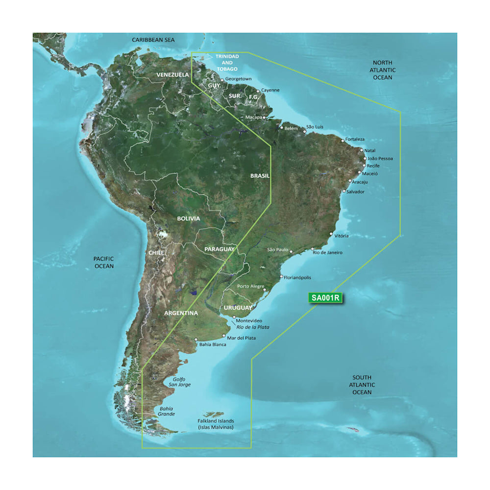 Mapa Garmin Carta Náutica Bluechart G3 Costa Leste