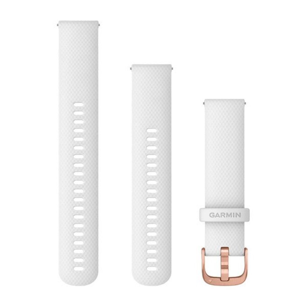 Pulseira Garmin Quick Release 20 mm Branca Silicone e Dourado/Rosé