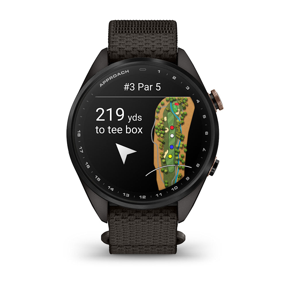 Relógio Garmin Approach ® S72 Titânio Cinza Carbono e Bronze - 43 mm