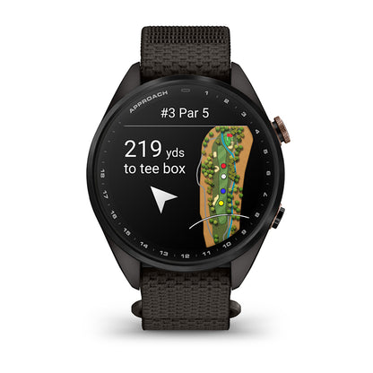 Relógio Garmin Approach ® S72 Titânio Cinza Carbono e Bronze - 43 mm