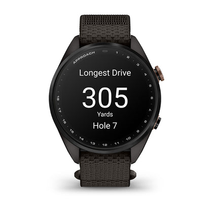 Relógio Garmin Approach ® S72 Titânio Cinza Carbono e Bronze - 43 mm