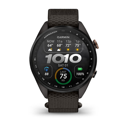 Relógio Garmin Approach ® S72 Titânio Cinza Carbono e Bronze - 43 mm