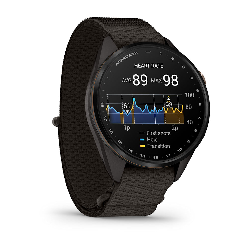 Relógio Garmin Approach ® S72 Titânio Cinza Carbono e Bronze - 43 mm