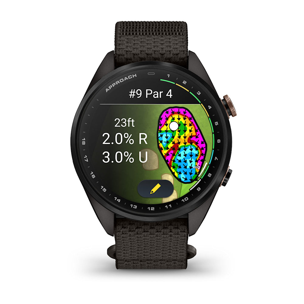 Relógio Garmin Approach ® S72 Titânio Cinza Carbono e Bronze - 43 mm