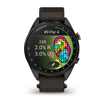 Relógio Garmin Approach ® S72 Titânio Cinza Carbono e Bronze - 43 mm