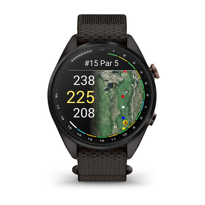 Relógio Garmin Approach ® S72 Titânio Cinza Carbono e Bronze - 43 mm