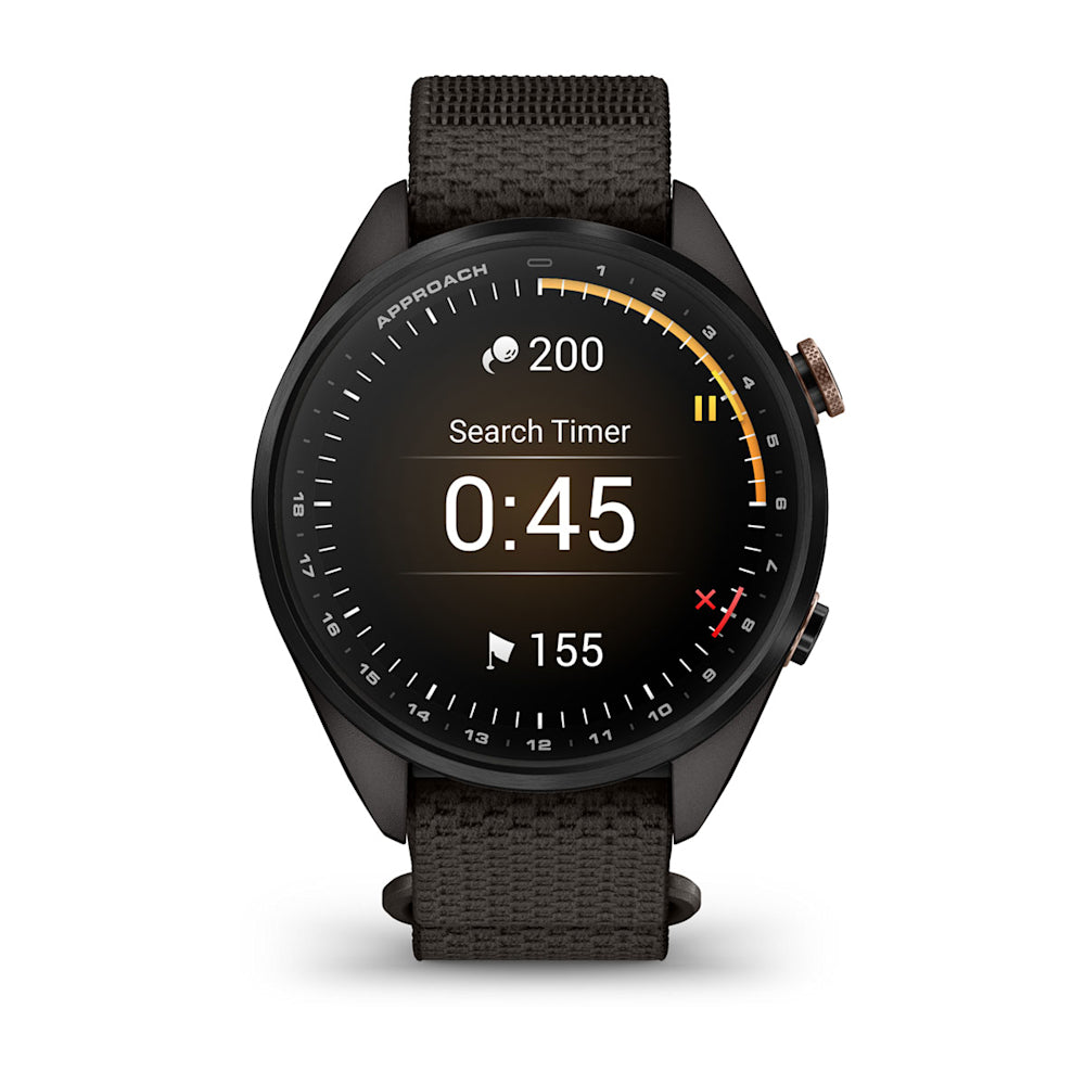 Relógio Garmin Approach ® S72 Titânio Cinza Carbono e Bronze - 43 mm