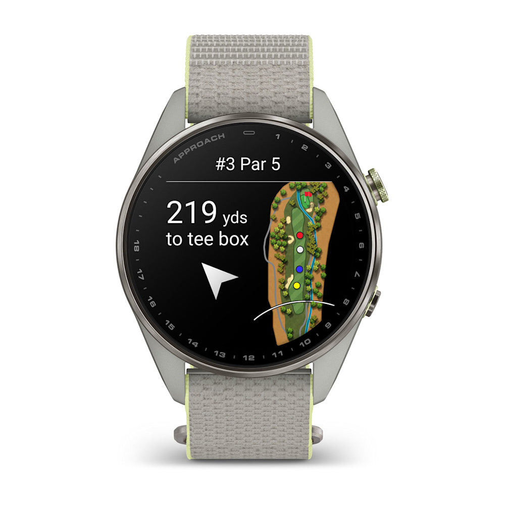 Relógio Garmin Approach ® S72 Titânio Cinza e Citron - 47 mm