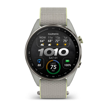 Relógio Garmin Approach ® S72 Titânio Cinza e Citron - 47 mm