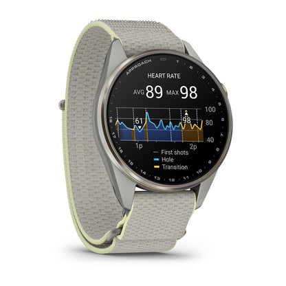Relógio Garmin Approach ® S72 Titânio Cinza e Citron - 47 mm