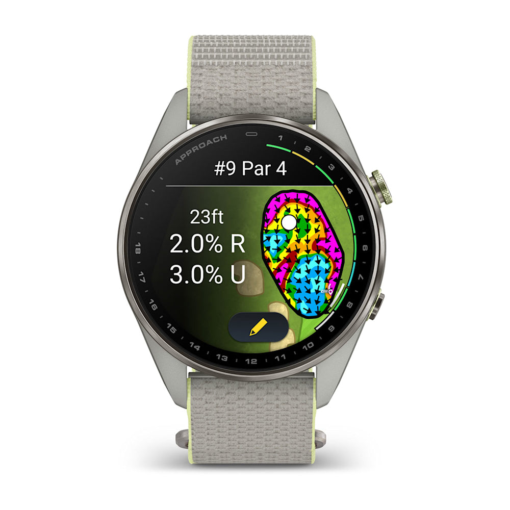Relógio Garmin Approach ® S72 Titânio Cinza e Citron - 47 mm