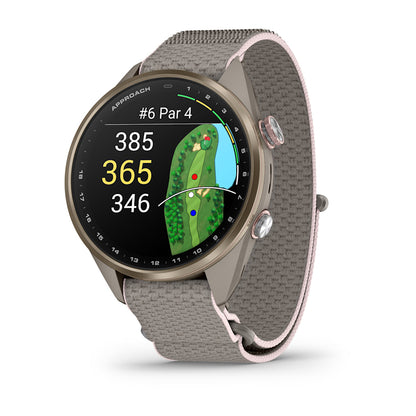 Relógio Garmin Approach ® S72 Titânio Dourado e Cinza/Rosa - 43 mm