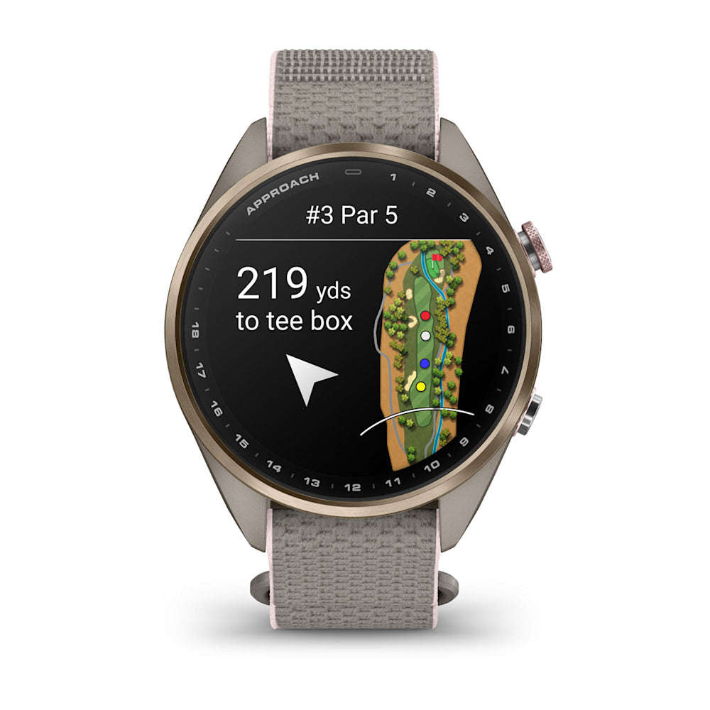 Relógio Garmin Approach ® S72 Titânio Dourado e Cinza/Rosa - 43 mm