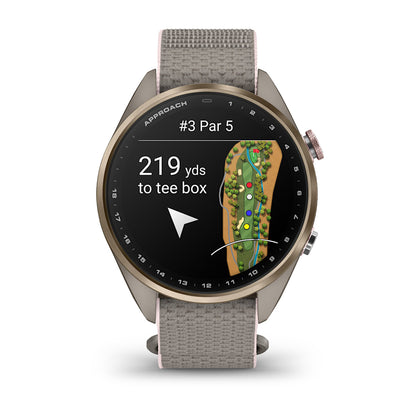 Relógio Garmin Approach ® S72 Titânio Dourado e Cinza/Rosa - 43 mm