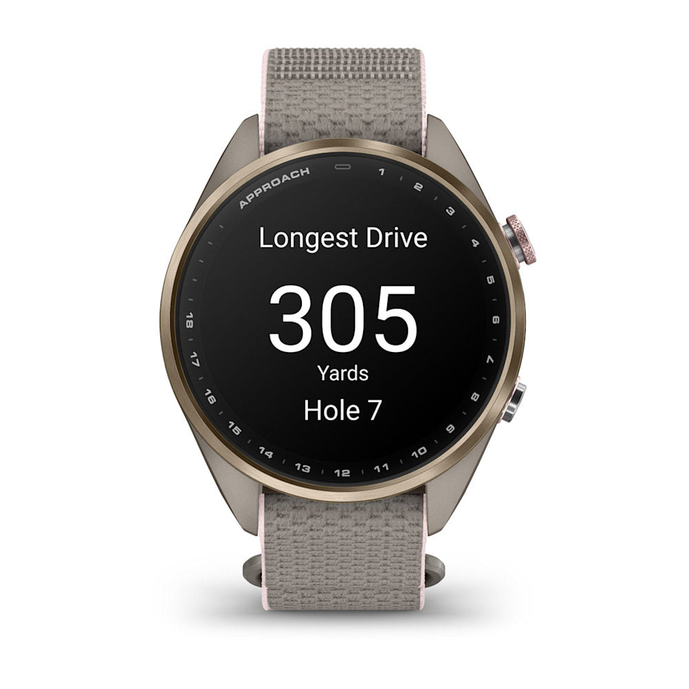 Relógio Garmin Approach ® S72 Titânio Dourado e Cinza/Rosa - 43 mm