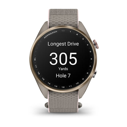 Relógio Garmin Approach ® S72 Titânio Dourado e Cinza/Rosa - 43 mm