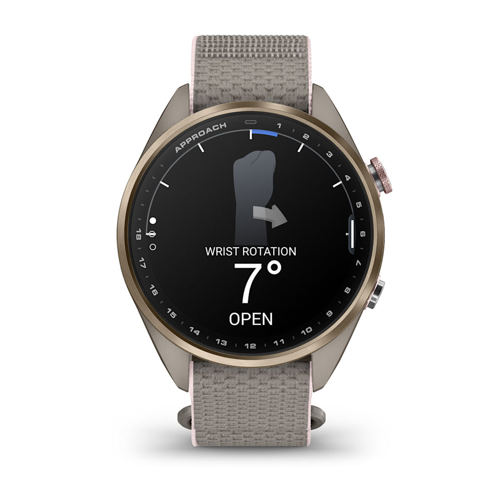 Relógio Garmin Approach ® S72 Titânio Dourado e Cinza/Rosa - 43 mm
