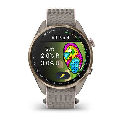 Relógio Garmin Approach ® S72 Titânio Dourado e Cinza/Rosa - 43 mm