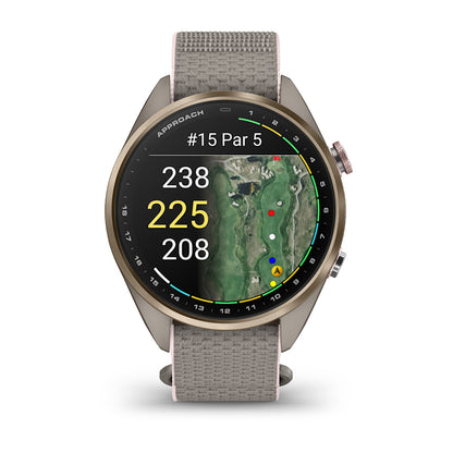 Relógio Garmin Approach ® S72 Titânio Dourado e Cinza/Rosa - 43 mm