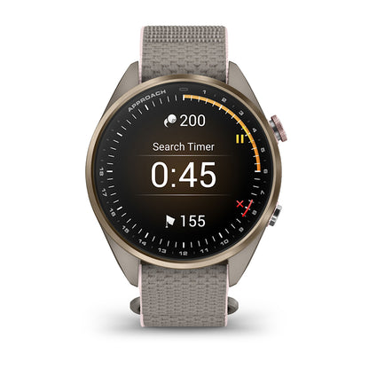 Relógio Garmin Approach ® S72 Titânio Dourado e Cinza/Rosa - 43 mm