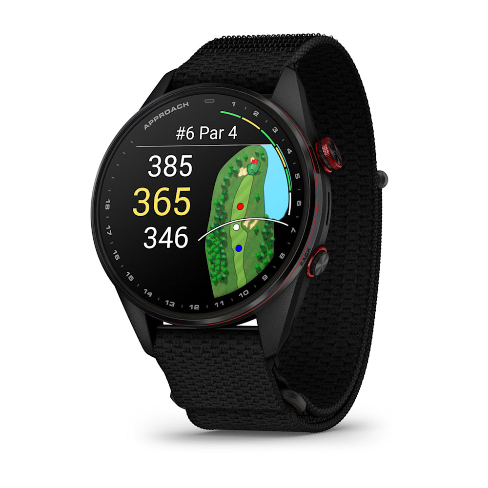 Relógio Garmin Approach ® S72 Titânio Preto e Vermelho - 47 mm