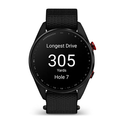 Relógio Garmin Approach ® S72 Titânio Preto e Vermelho - 47 mm