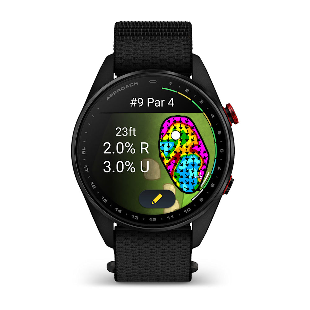 Relógio Garmin Approach ® S72 Titânio Preto e Vermelho - 47 mm