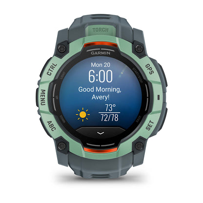 Relógio Garmin Instinct ® 3 AMOLED Neo Tropical e Cinza Crepúsculo - 50 mm
