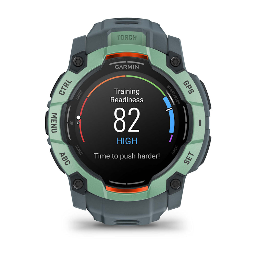 Relógio Garmin Instinct ® 3 AMOLED Neo Tropical e Cinza Crepúsculo - 50 mm