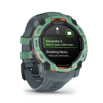 Relógio Garmin Instinct ® 3 AMOLED Neo Tropical e Cinza Crepúsculo - 50 mm