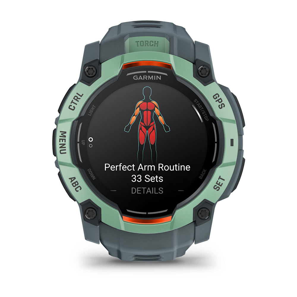 Relógio Garmin Instinct ® 3 AMOLED Neo Tropical e Cinza Crepúsculo - 50 mm