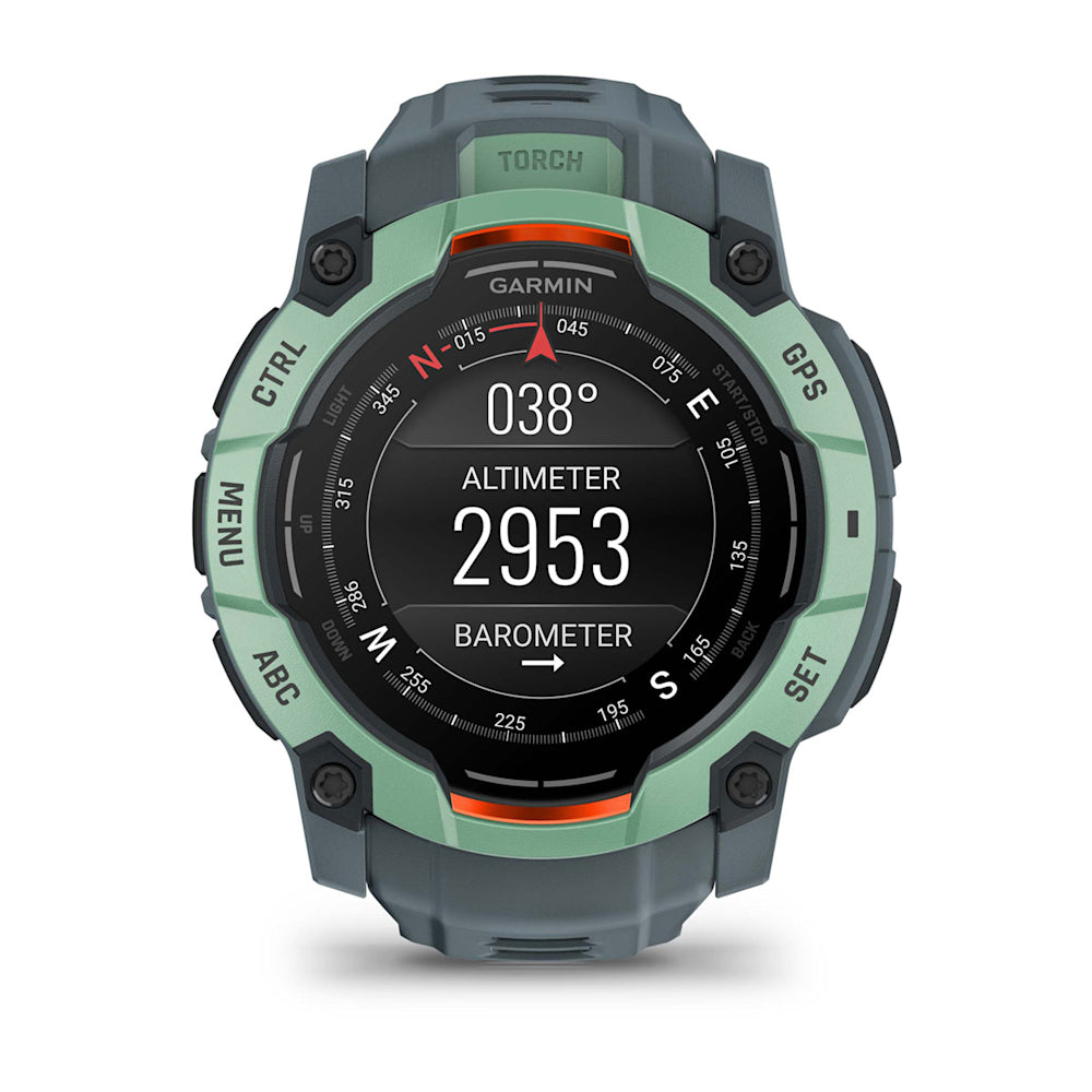 Relógio Garmin Instinct ® 3 AMOLED Neo Tropical e Cinza Crepúsculo - 50 mm