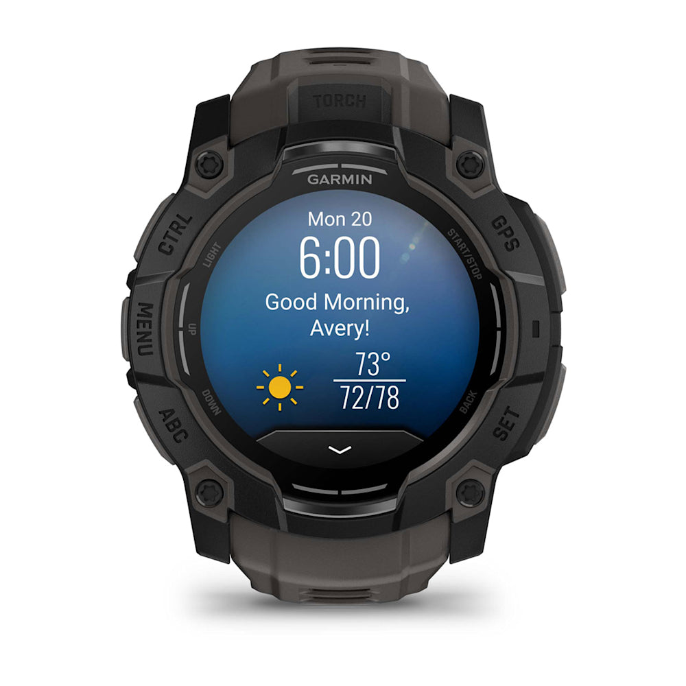 Relógio Garmin Instinct ® 3 AMOLED Preto e Grafite - 50 mm