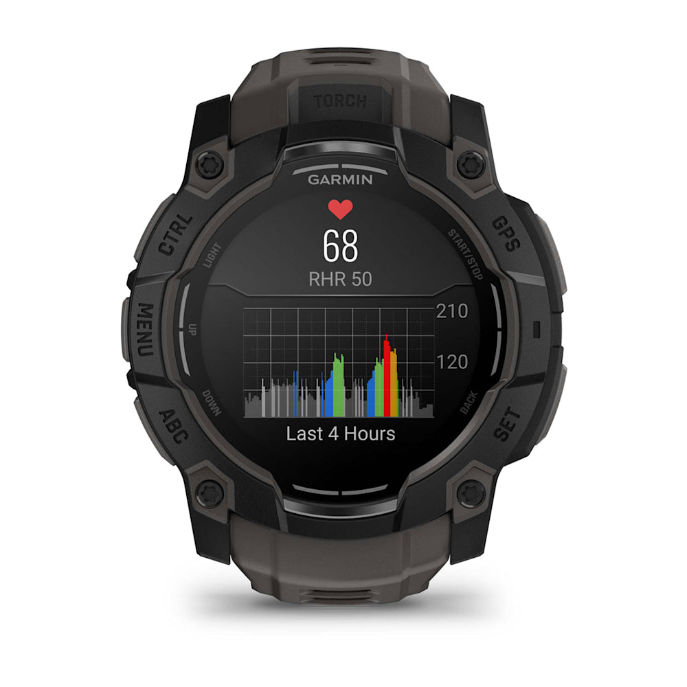 Relógio Garmin Instinct ® 3 AMOLED Preto e Grafite - 50 mm