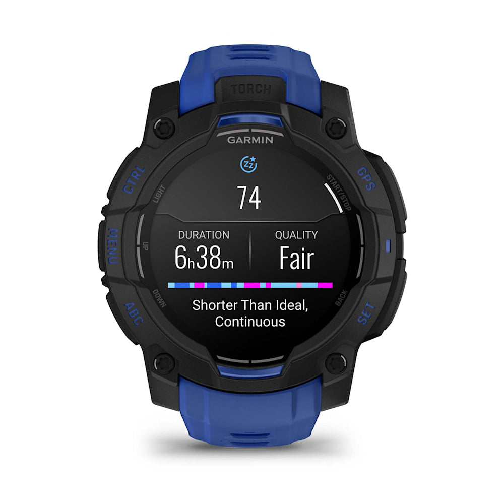Relógio Garmin Instinct ® 3 Supernova AMOLED Preto e Azul - 45 mm