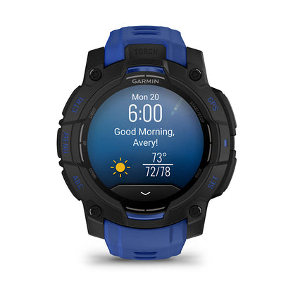 Relógio Garmin Instinct ® 3 Supernova AMOLED Preto e Azul - 45 mm